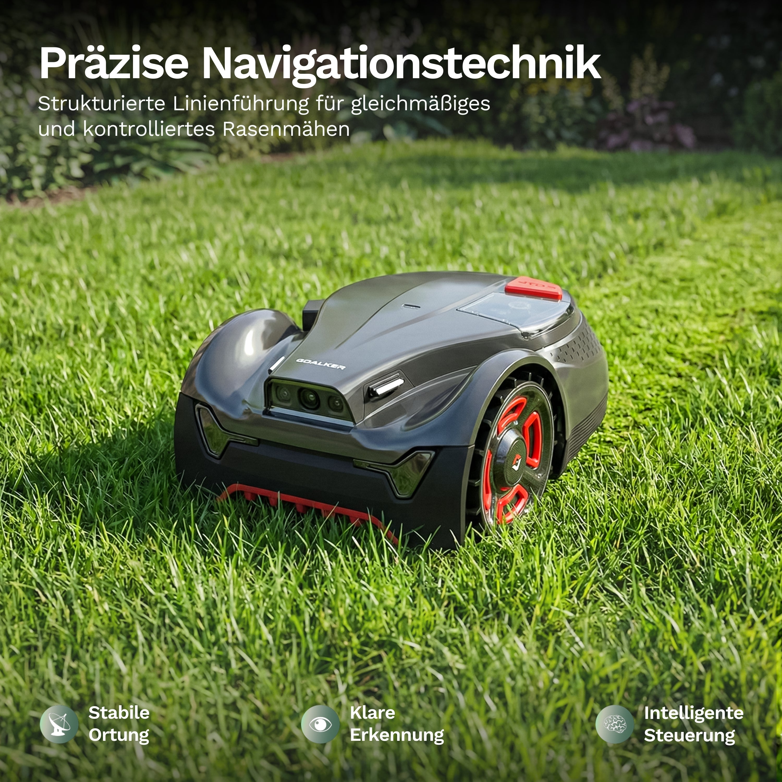 Goalker H3 Pro in Grau mit roten Antriebsrädern und Display