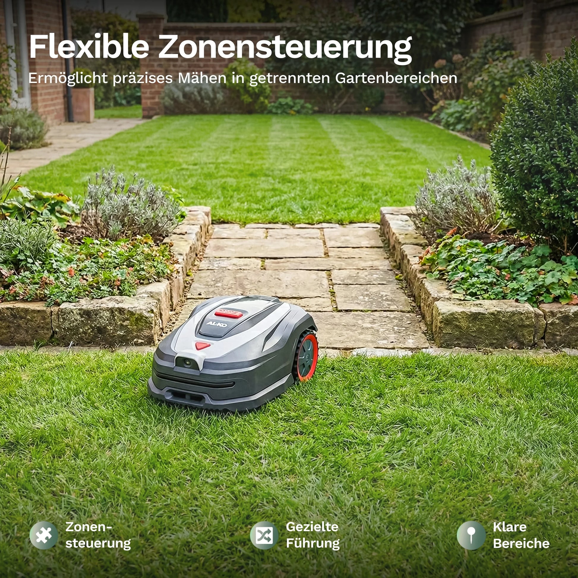 Mähroboter Robolinho 500 Vision mit großen Antriebsrädern, anthrazit/silber