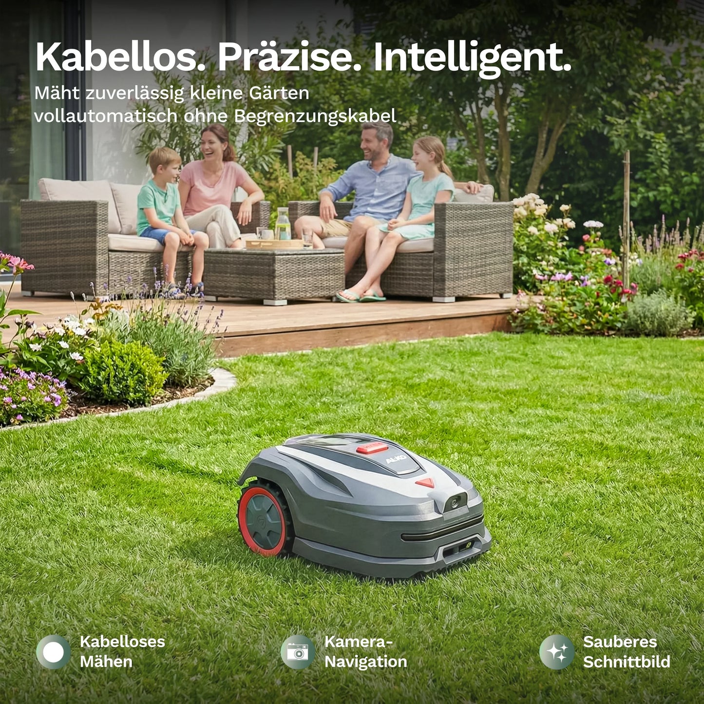 Mähroboter Robolinho 500 Vision mit Kameramodul-Abdeckung, anthrazit/silber