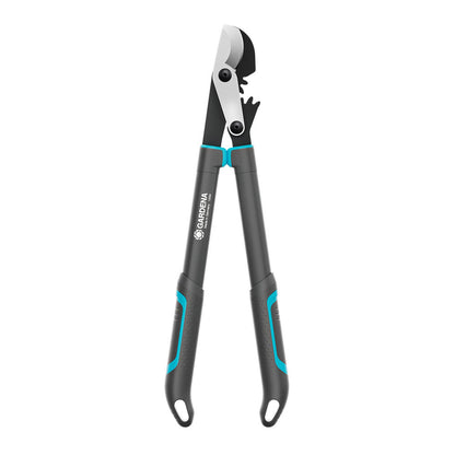 Gardena Astschere mit Scherenkopf, schwarze Arme und blaue Softgrip-Griffe