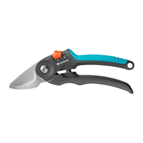 Gardena PremiumCut Gartenschere, graue Klinge, blau-griff, orange Sicherung