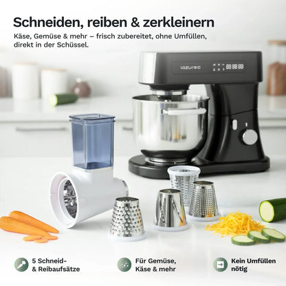 Lazurec Gemüseschneider-Aufsätze: Reibeinsätze, Behälter und Trichter