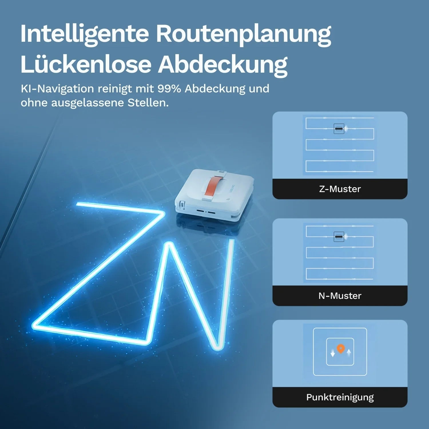 Fensterputzroboter A9 Pro mit KI-Routenplanung und Zonenreinigung