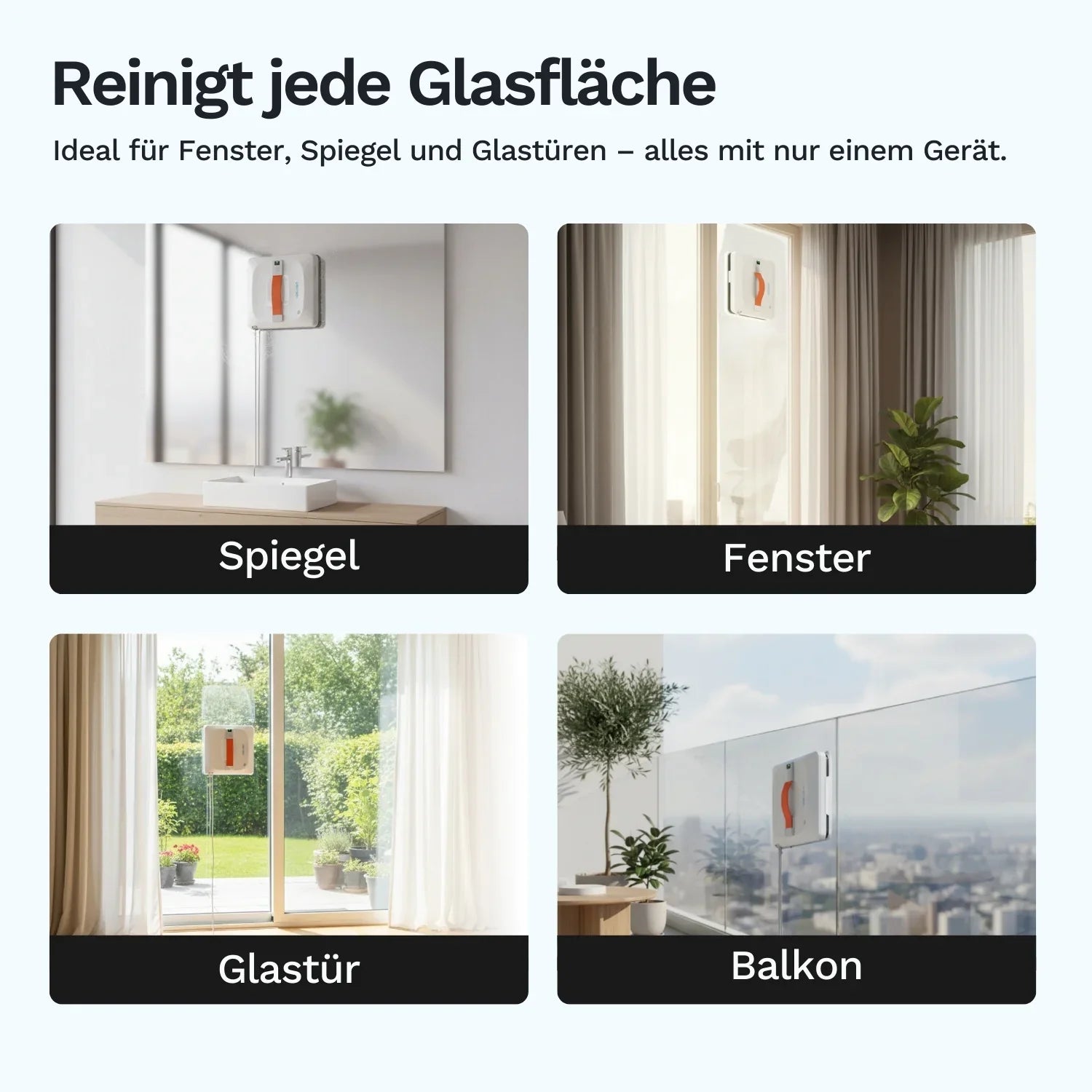 Fensterputzroboter A9 Pro für Glasflächen wie Spiegel, Fenster und Glastüren