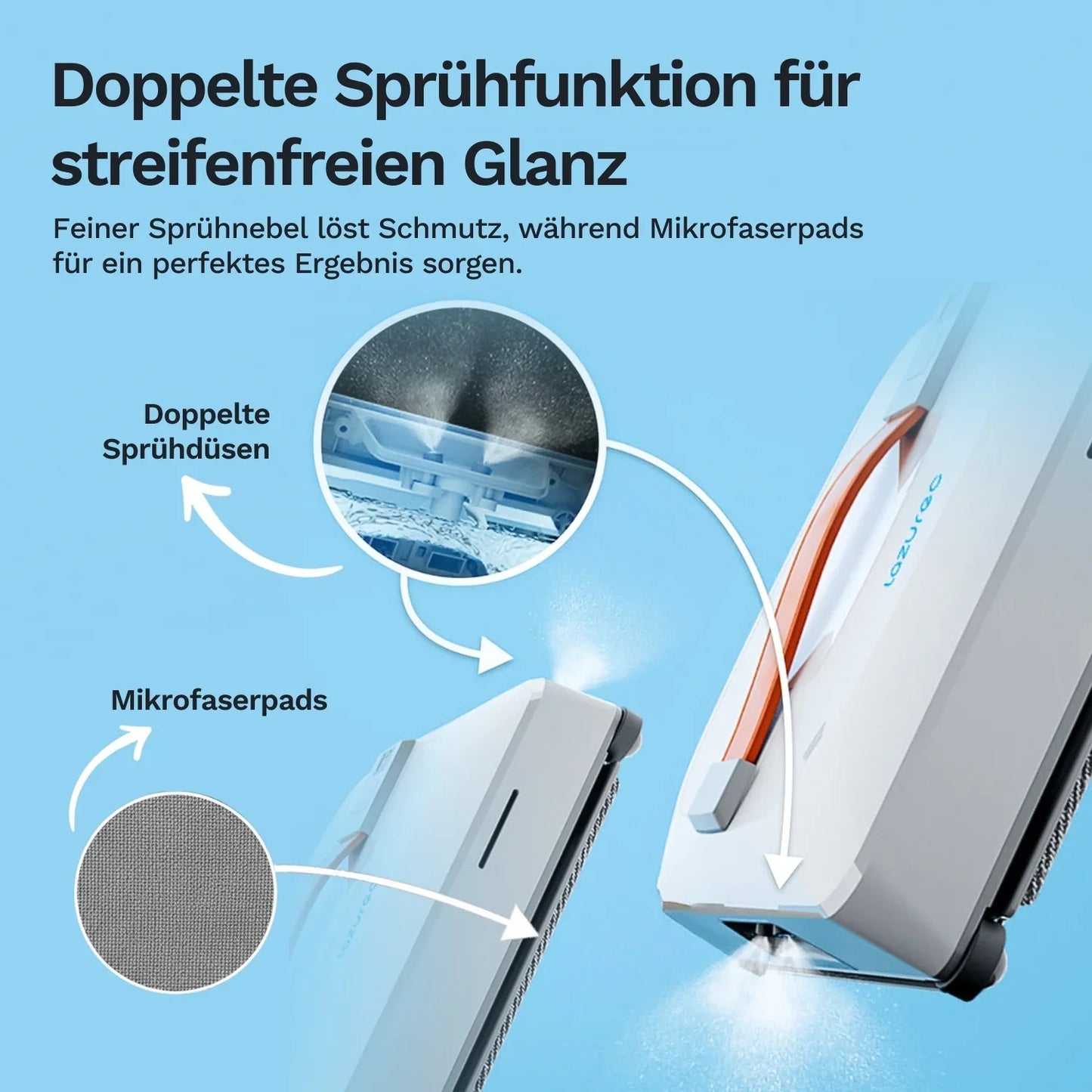 Fensterputzroboter A9 Pro mit doppelter Sprühfunktion und Mikrofasermodus