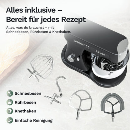 Bakara Mix One Zubehörteile: Schneebesen, Rührbesen, Knethaken und Schüsselaufsatz