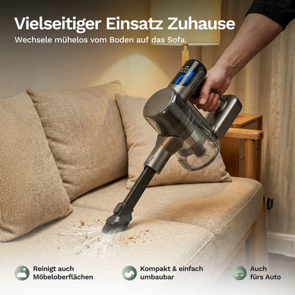 Zubehör-Aufsatz am Akku-Staubsauger zur Reinigung von Polstern