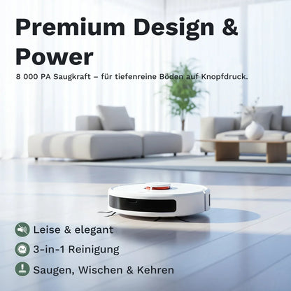 Tesvor S8 Max - Imu- ja pyyhkimisrobotti automaattisella pölysäiliön puhdistuksella (Päivitetty versio)