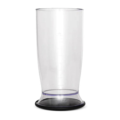 Clear blending cup with black base