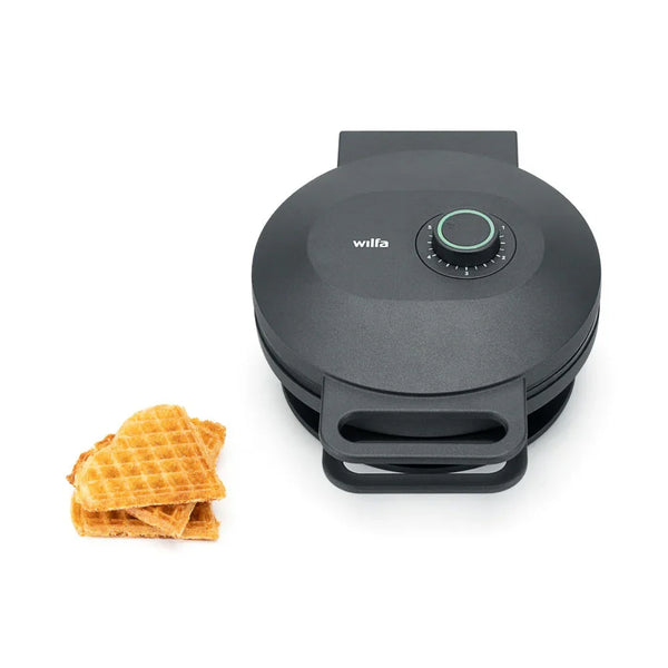 Wilfa Joy Waffeleisen mit rundem Deckel, Thermostatregler und Standfuß