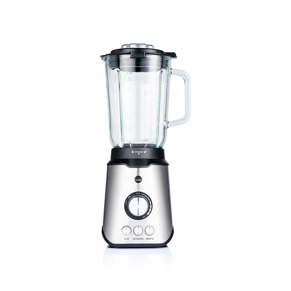 Smooth stand blender with clear jug, black base, lid and handle