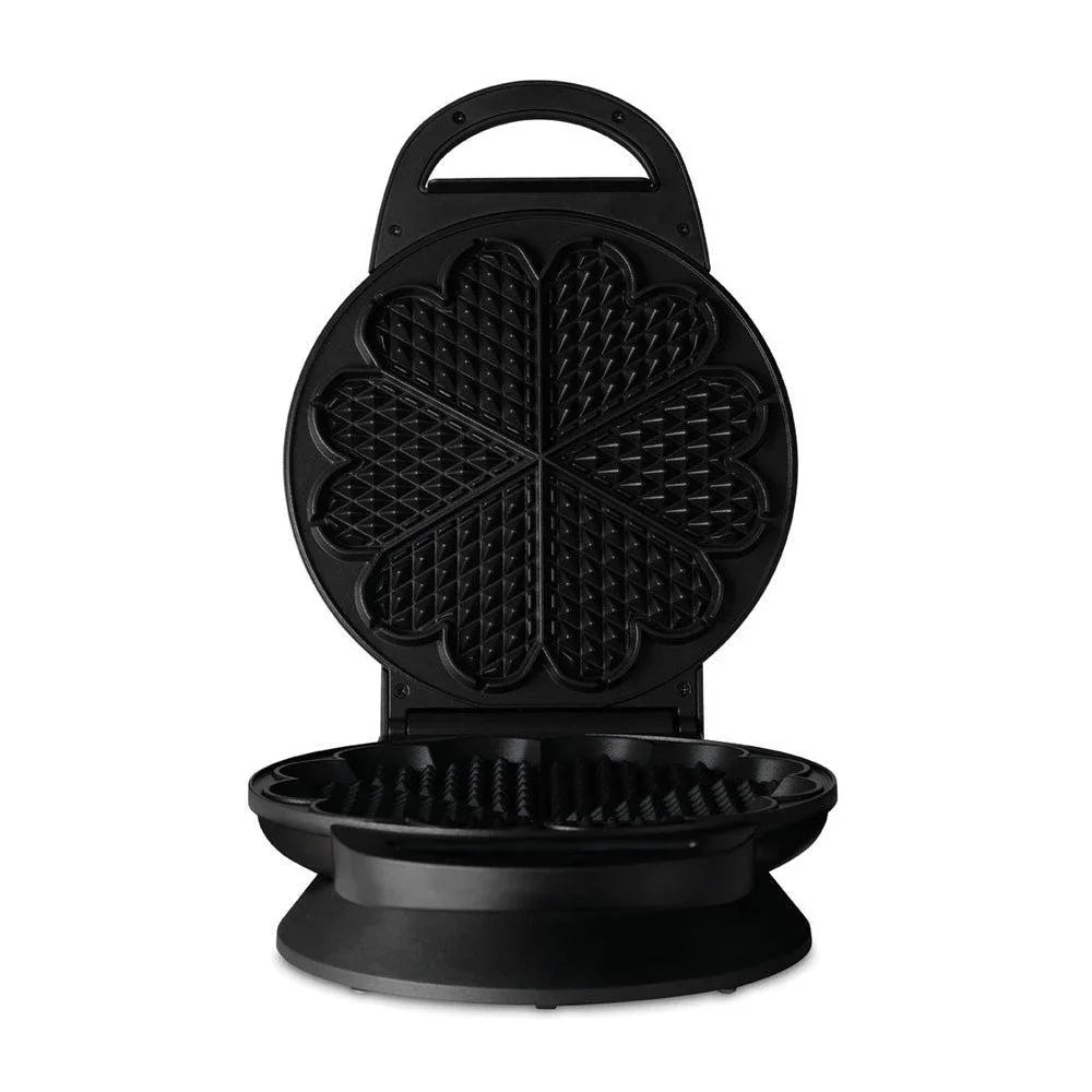 Offenes Waffeleisen mit Musterplatten in Blütenform