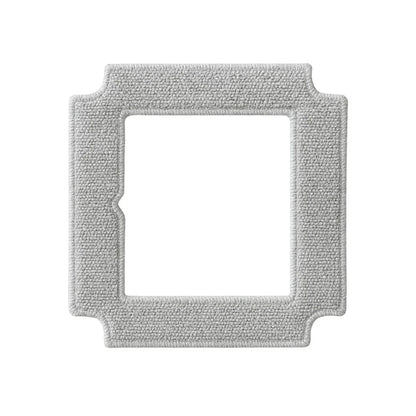 Graues Mikrofasertuch-Pad mit quadratischem Fenster